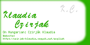klaudia czirjak business card